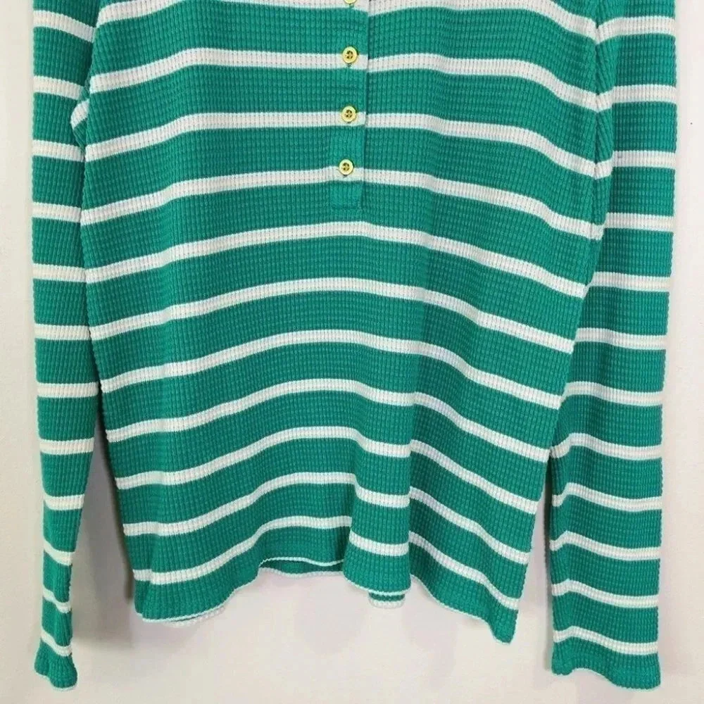 J.Crew Thermal Henley Striped Long Sleeve Top - Picture 4 of 12